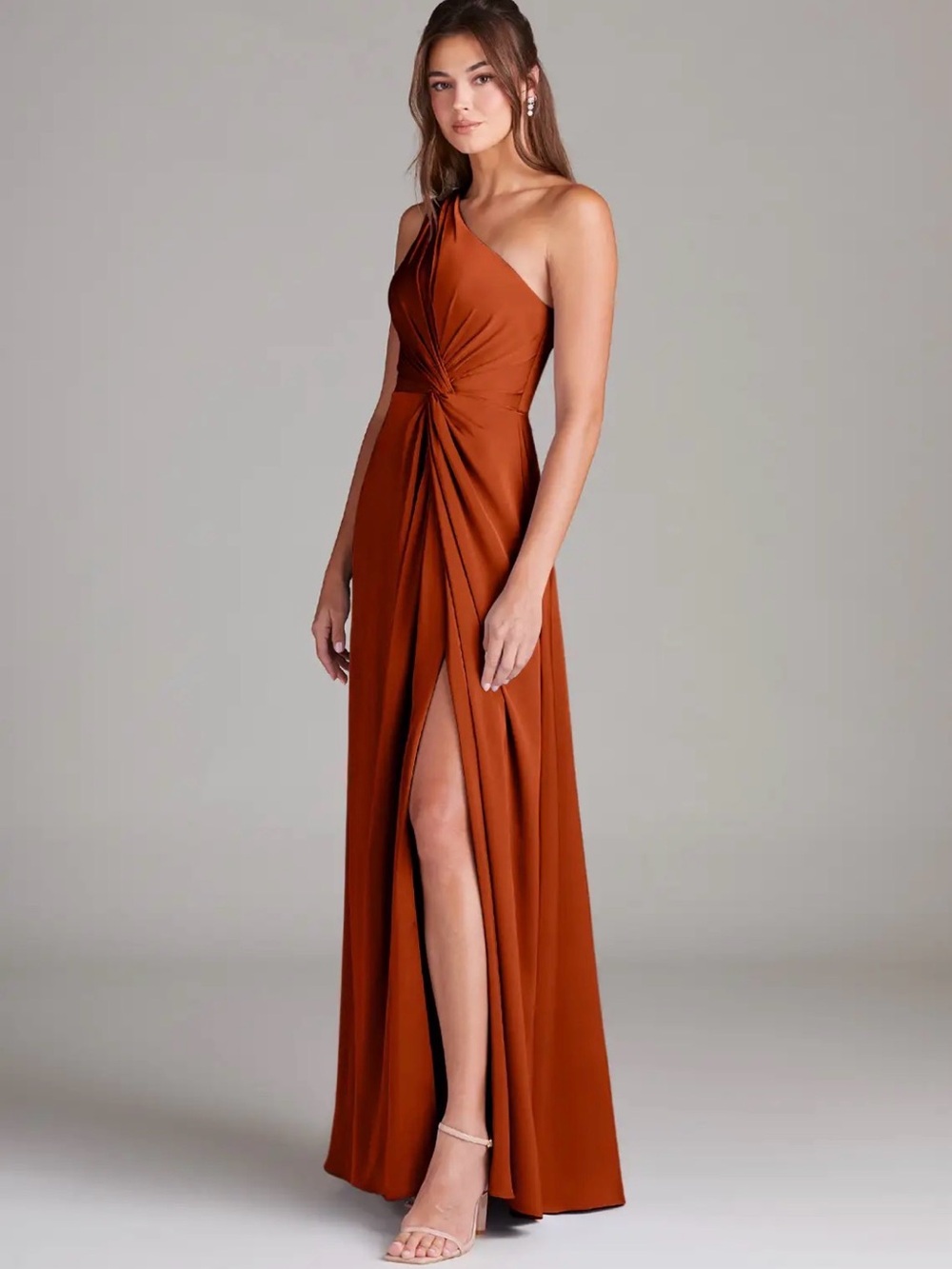 Azazie One-Shoulder ‘Brooke’ gown in Paprika